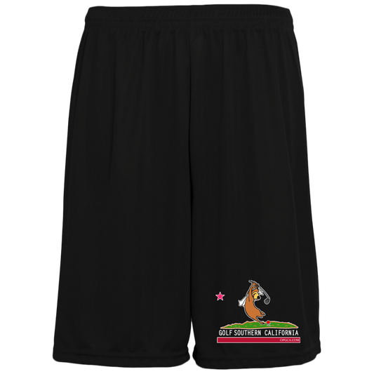 Custom Design #15. Golf Southern California with Yogi Fan Art. 100% Polyester Training Shorts w/Pockets