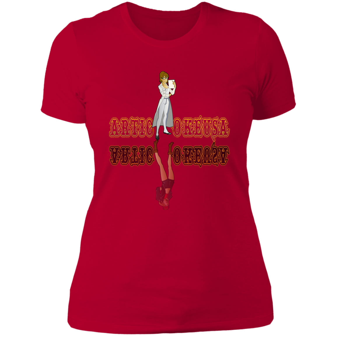ArtichokeUSA Custom Design. Façade: (Noun) A false appearance that makes someone or something seem more pleasant or better than they really are.  Ladies' Boyfriend T-Shirt