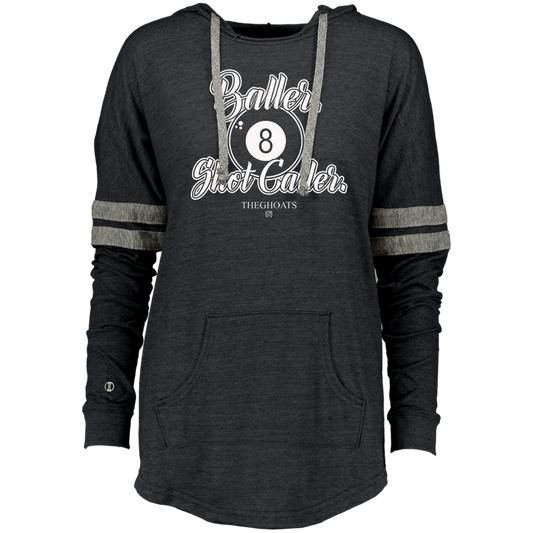 The GHOATS Custom Design #2. Baller. Shot Caller. Ladies Hooded Low Key Pullover