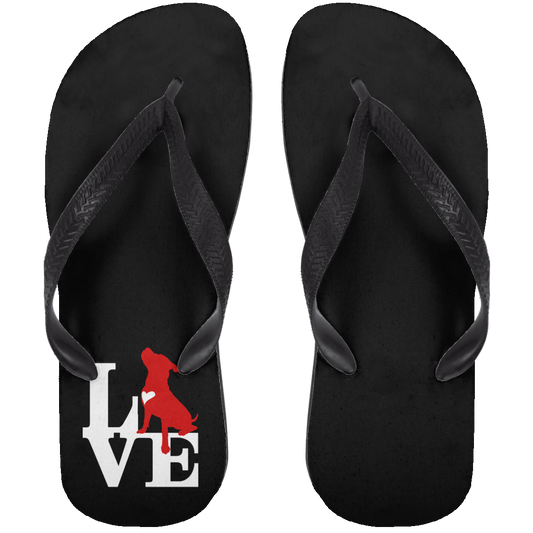 ArtichokeUSA Custom Design. Pitbull Love. Adult Flip Flops
