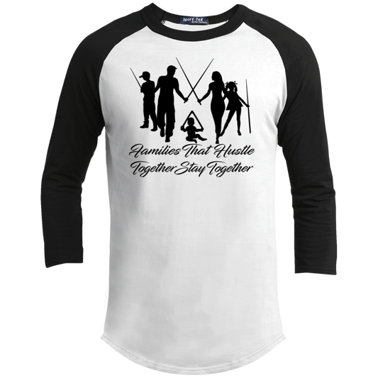 The GHOATS Custom Design. #11 Families That Hustle Together, Stay Together. Youth 3/4 Raglan Sleeve Shirt