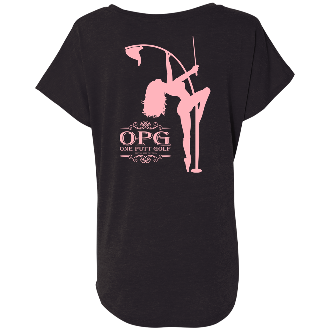 OPG Custom Design #10. Lady on Front / Flag Pole Dancer On Back. Ladies' Triblend Dolman Sleeve