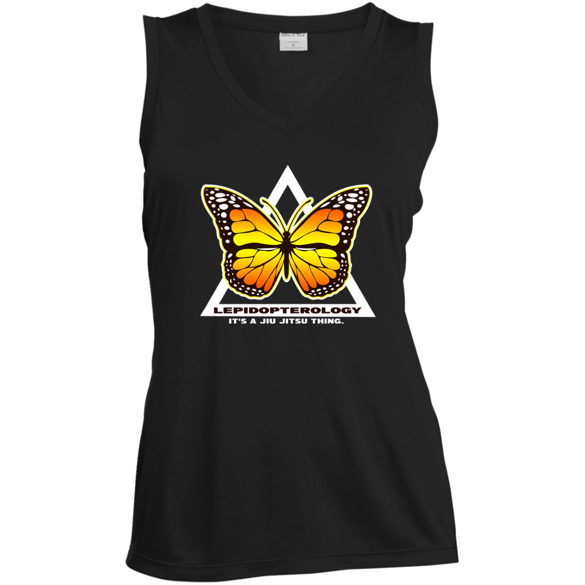 Artichoke Fight Gear Custom Design #6. Lepidopterology (Study of butterflies). Butterfly Guard. Ladies' Sleeveless V-Neck Performance Tee