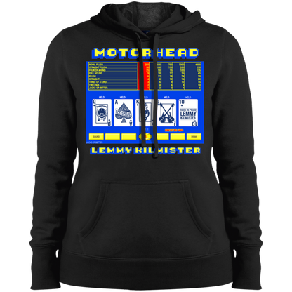 ArtichokeUSA Custom Design. Motorhead's Lemmy Kilmister's Favorite Video Poker Machine. Rock in Peace! Ladies' Pullover Hooded Sweatshirt