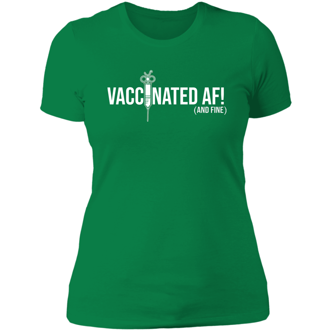 ArtichokeUSA Custom Design. Vaccinated AF (and fine). Ladies' Boyfriend T-Shirt