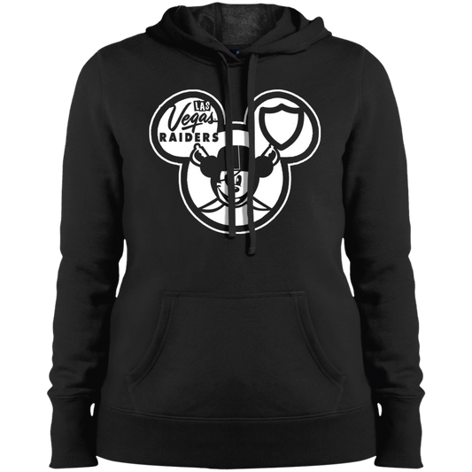 ArtichokeUSA Custom Design. Las Vegas Raiders & Mickey Mouse Mash Up. Fan Art. Parody. Ladies' Soft Style Hoodie