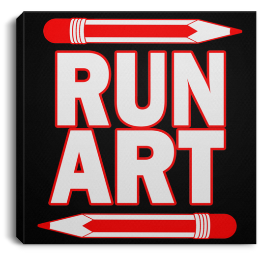 ArtichokeUSA Custom Design #1. RUN ART. Square Canvas .75in Frame