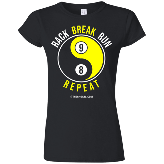 The GHOATS Custom Design #7. Rack Break Run Repeat. Ying Yang. Ultra Soft Style Ladies' T-Shirt