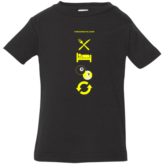 The GHOATS custom design #8. Eat. Sleep. Pool. Repeat. Pool / Billiards. Infant Jersey T-Shirt