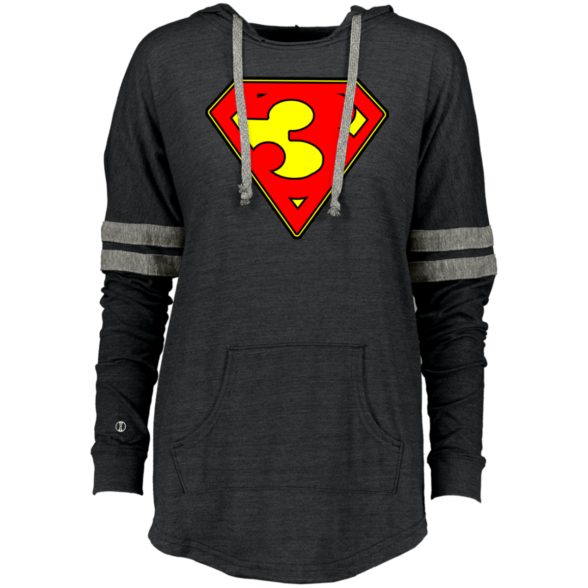 The GHOATS Custom Design. #38 Super 3. APA League. Ladies Hooded Low Key Pullover