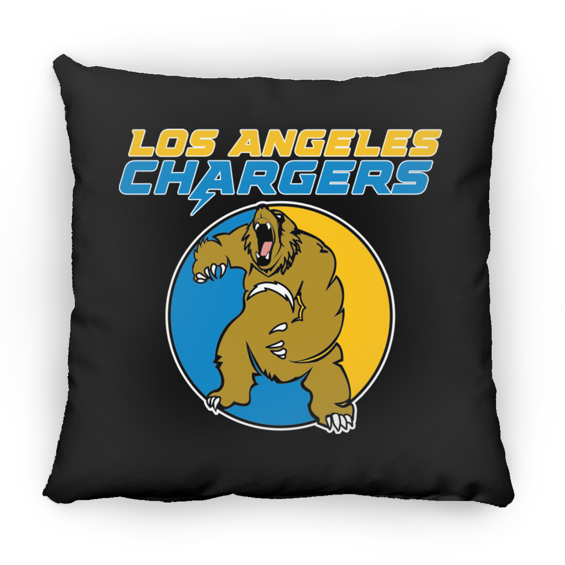 ArtichokeUSA Custom Design. Los Angeles Chargers Fan Art. Square Pillow 18x18