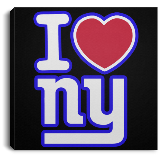 ArtichokeUSA Custom Design. I heart New York Giants. NY Giants Football Fan Art. Square Canvas .75in Frame