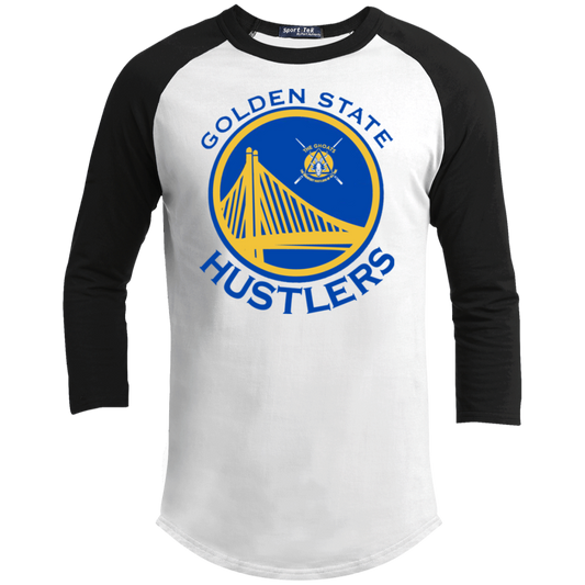 The GHOATS Custom Design. #12 GOLDEN STATE HUSTLERS.	Youth 3/4 Raglan Sleeve Shirt