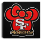 ArtichokeUSA Custom Design #51. Hello 49ers. SF 49ers/Hello Kitty Parody. TV Sports.  Square Canvas .75in Frame