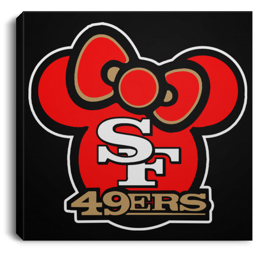 ArtichokeUSA Custom Design #51. Hello 49ers. SF 49ers/Hello Kitty Parody. TV Sports.  Square Canvas .75in Frame