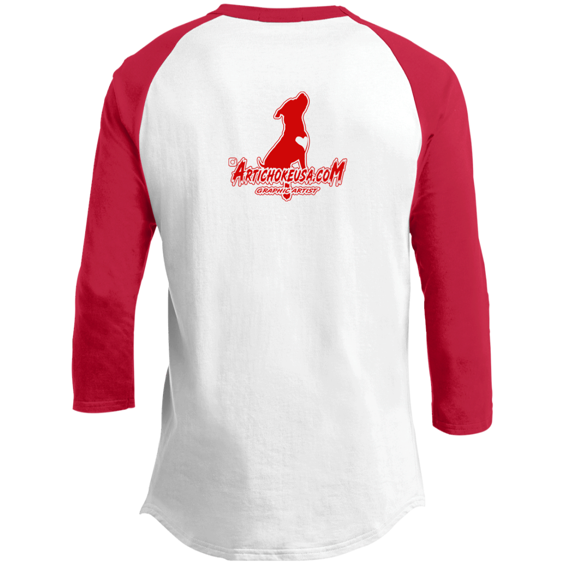 ArtichokeUSA Custom Design. Pitbull Love. Men's 3/4 Raglan Sleeve Shirt