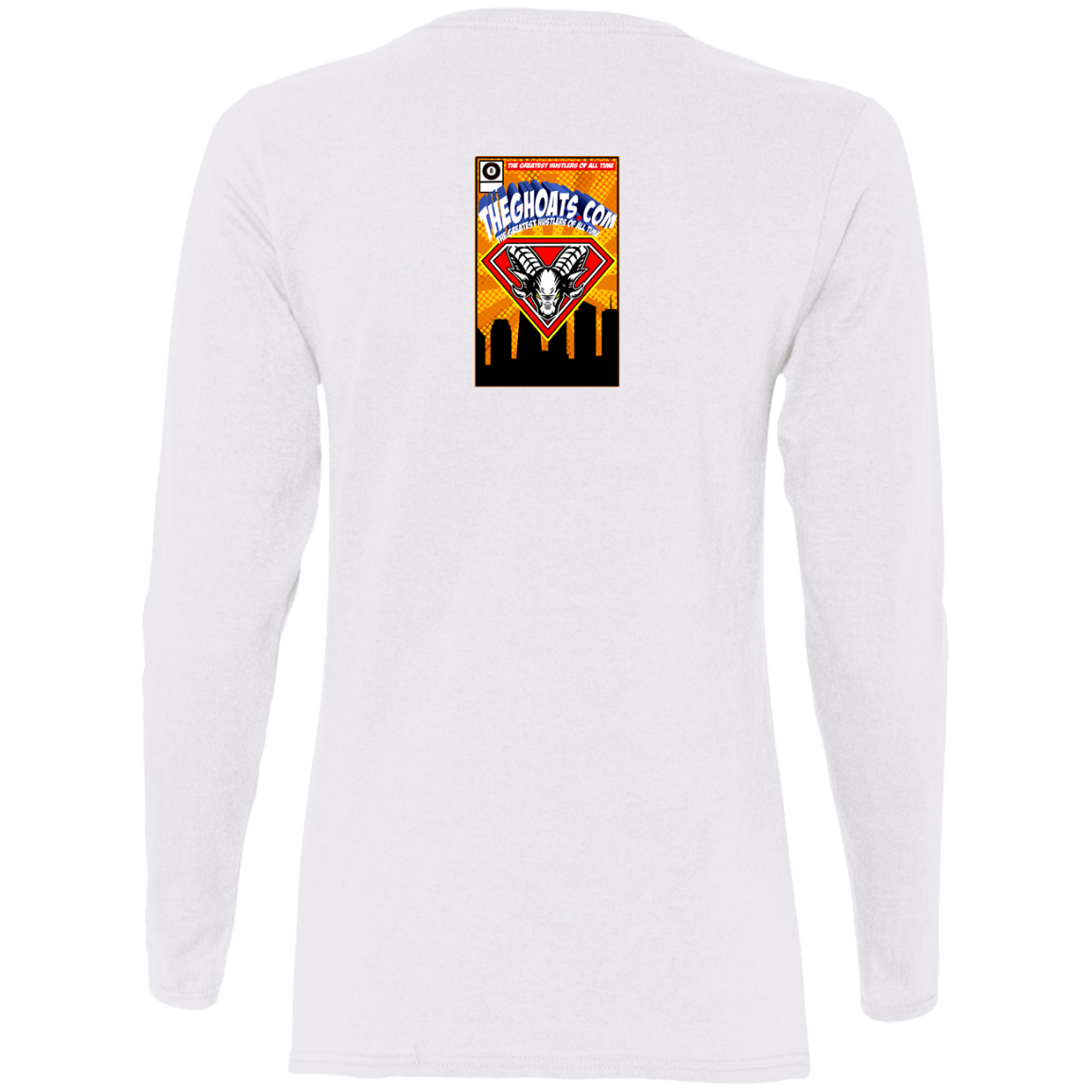 The GHOATS Custom Design. #38 Super 3. APA League. Ladies' Cotton LS T-Shirt