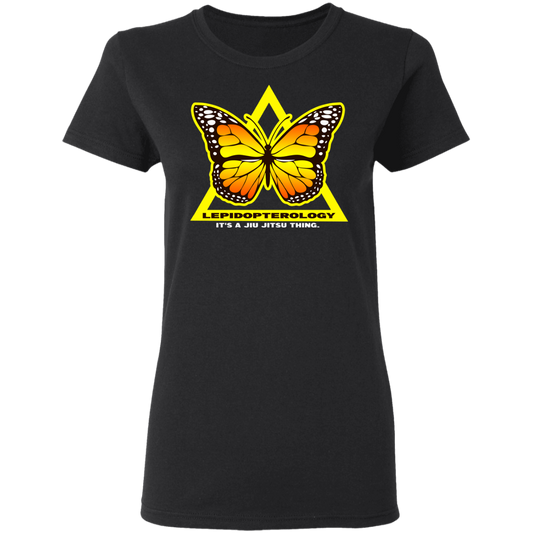 Artichoke Fight Gear Custom Design #7. Lepidopterology: The study of butterflies and moths. Butterfly Guard. It's a Jiu Jitsu Thing. Brazilian Edition. Ladies' 100% preshrunk cotton