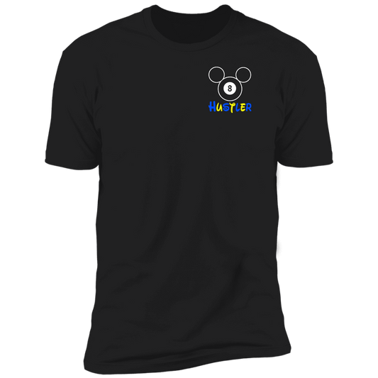 The GHOATS Custom Design #20. Look at the back. Hustle Mouse. Mickey Mouse Fan Art. Next Level Ultra Soft Fitted T-Shirt