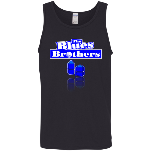 OPG Custom Design #3. Blue Tees Blues Brothers Fan Art. 100% Cotton Preshrunk Jersey Knit Tank Top.