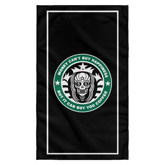 ArtichokeUSA Custom Design. Money Can't Buy Happiness But It Can Buy You Coffee. Wall Flag
