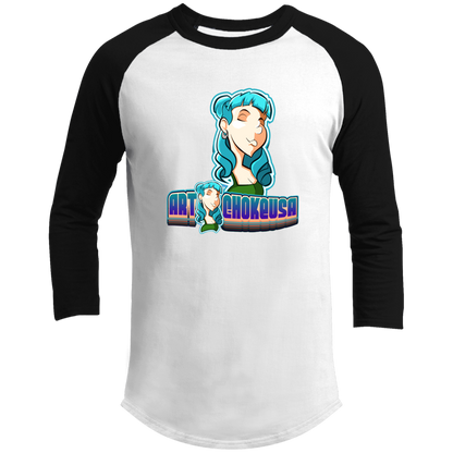 ArtichokeUSA Characters and Fonts. "Shelly" Let’s Create Your Own Design Today. Men's 3/4 Raglan Sleeve Shirt