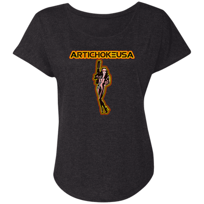 ArtichokeUSA Character and Font design. Let's Create Your Own Team Design Today. Mary Boom Boom. Ladies' Triblend Dolman Sleeve