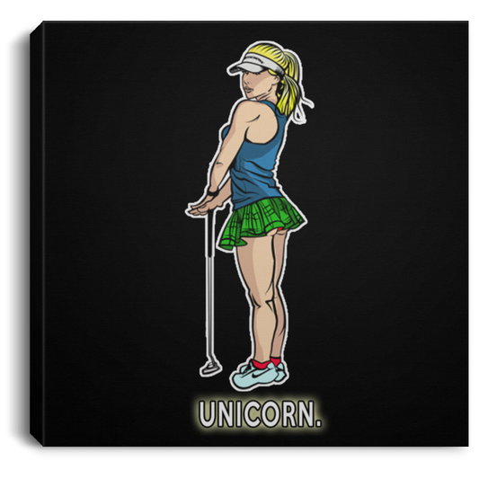 OPG Custom Design #18. Unicorn. Golf. Square Canvas .75in Frame