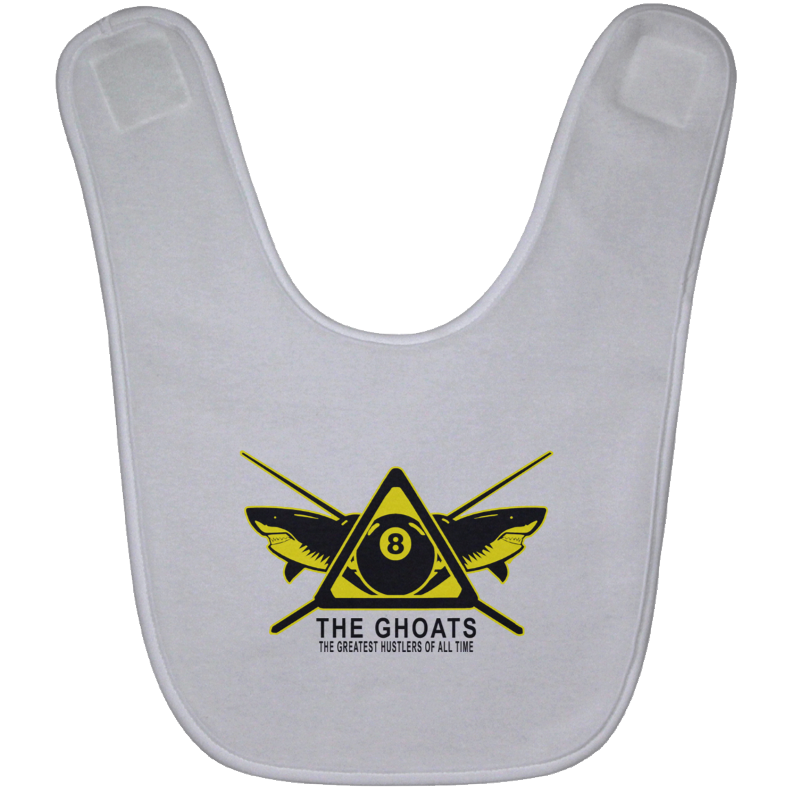 The GHOATS custom design #31. Shark Sighted. Male Pool Shark. Shoot At Your Own Risk. Pool / Billiards. Baby Bib