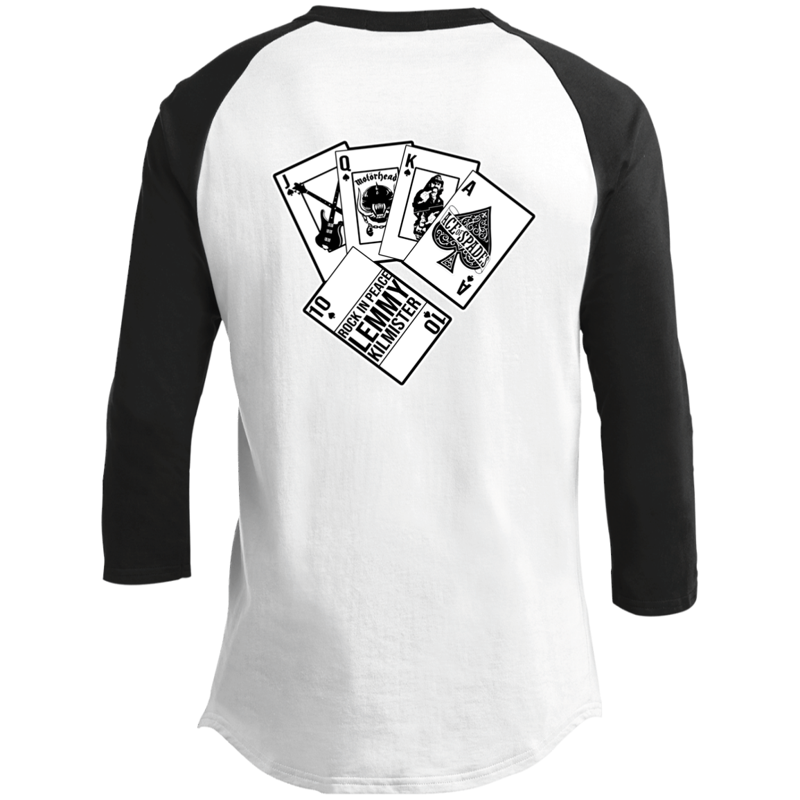 ArtichokeUSA Custom Design. Motorhead's Lemmy Kilmister's Favorite Video Poker Machine. Rock in Peace! Youth 3/4 Raglan Sleeve Shirt