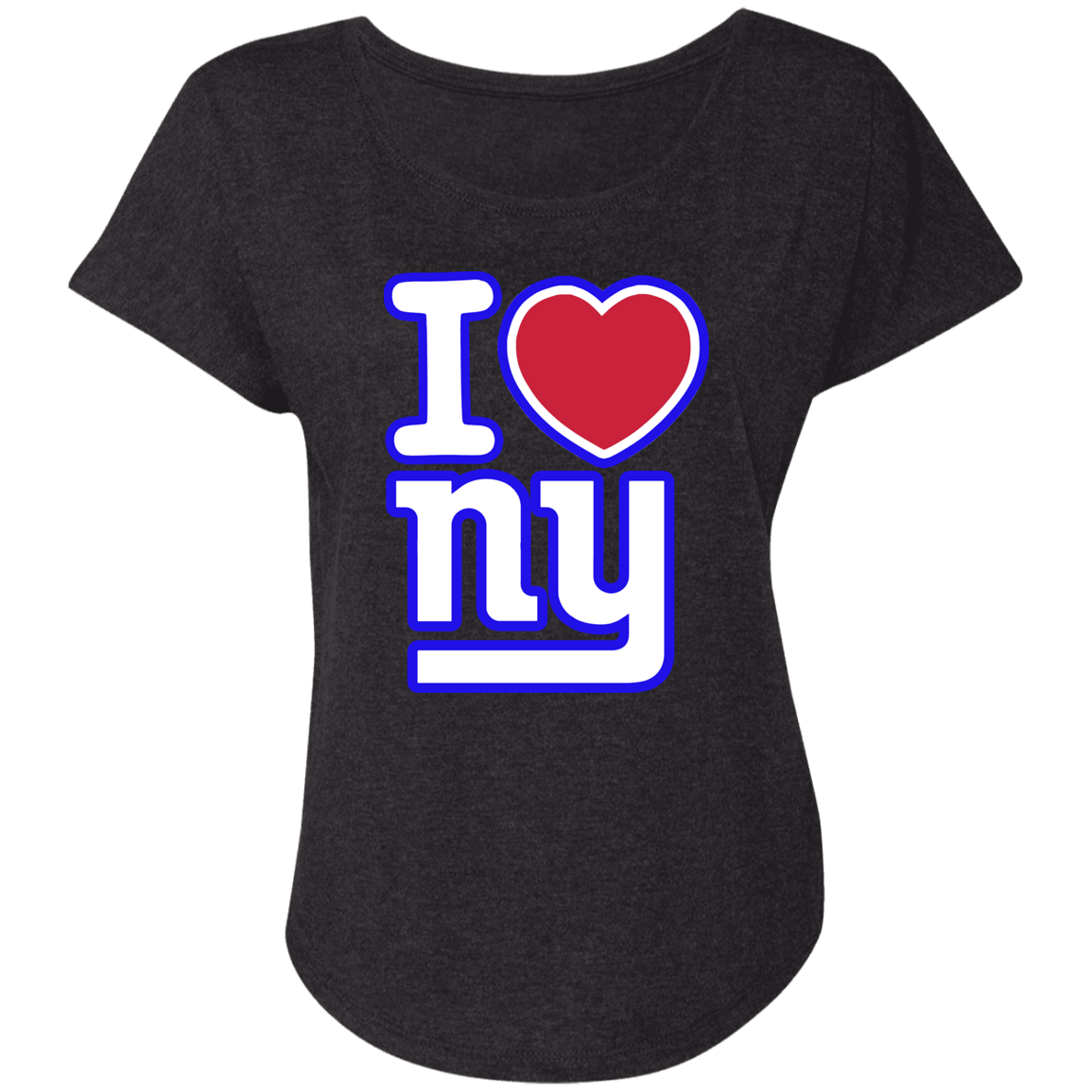 ArtichokeUSA Custom Design. I heart New York Giants. NY Giants Football Fan Art. Ladies' Triblend Dolman Sleeve