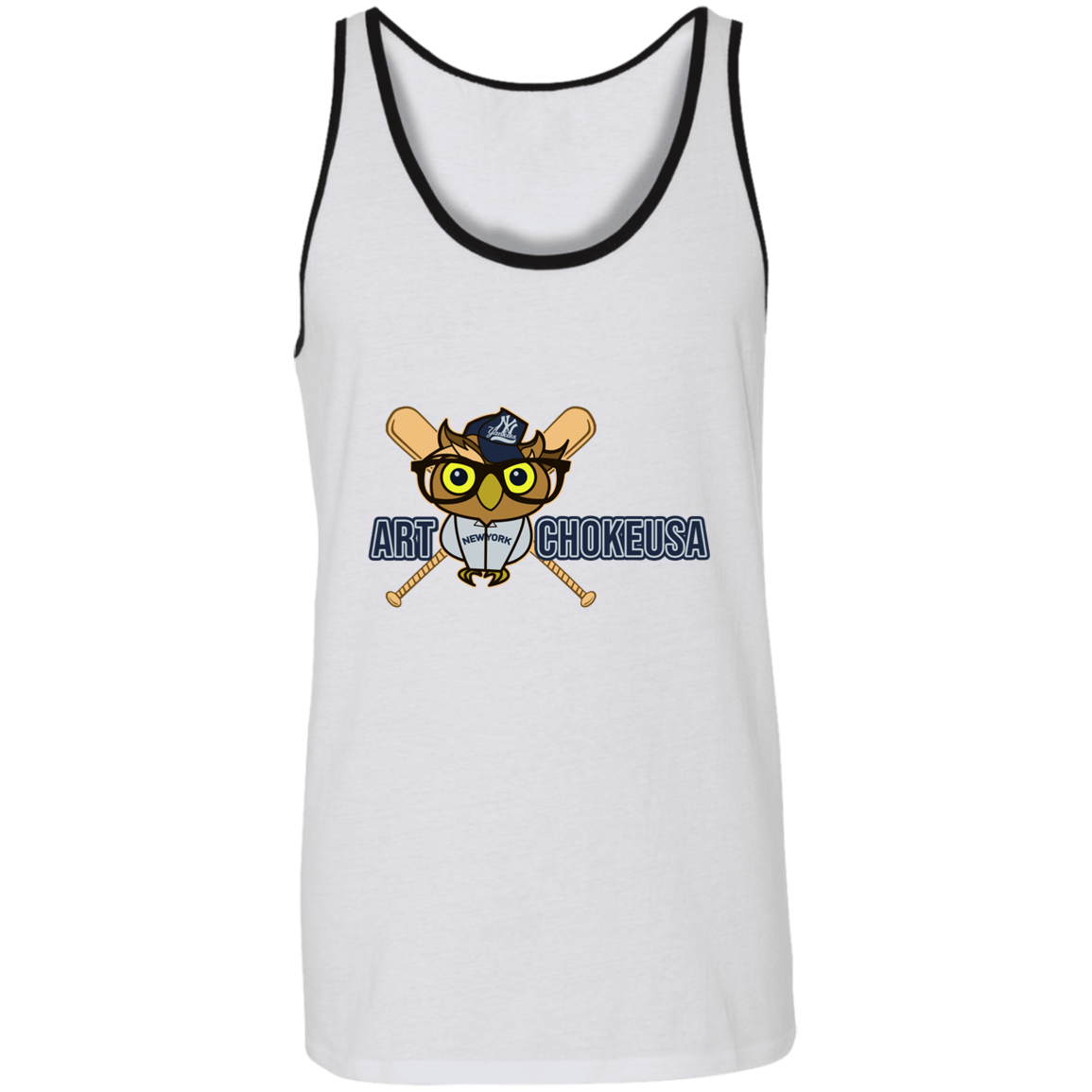 ArtichokeUSA Character and Font design. New York Owl. NY Yankees Fan Art. Let's Create Your Own Team Design Today. Unisex Tank