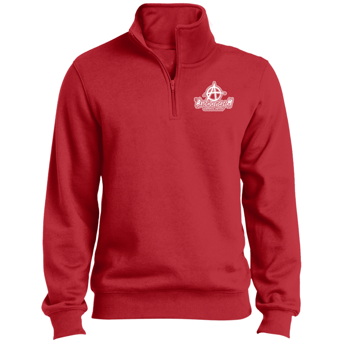 Embroidered 1/4 Zip Sweatshirt