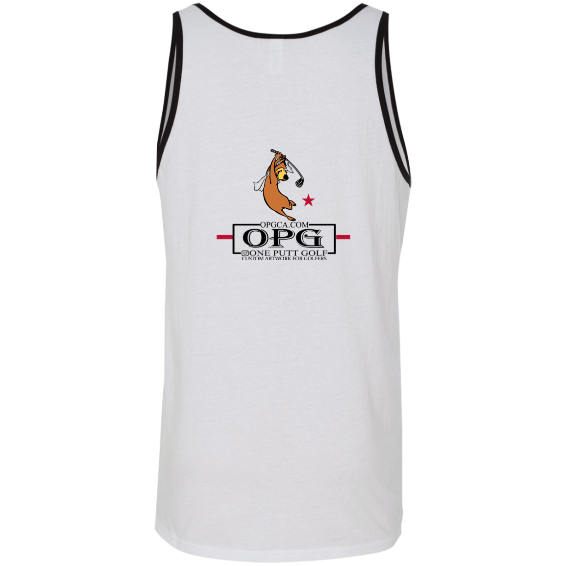 Custom Design #15. Golf Southern California with Yogi Fan Art. 2 Tone Tank 100% Combed and Ringspun Cotton