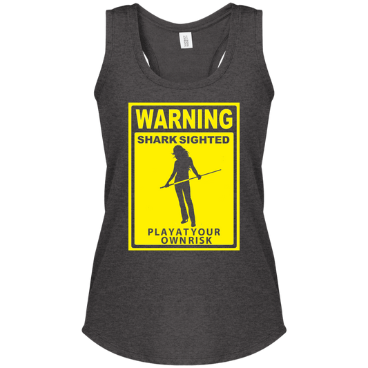 The GHOATS Custom Design. #34 Beware of Sharks. Play at Your Own Risk. (Ladies only version). Ladies' Perfect Tri Racerback Tank