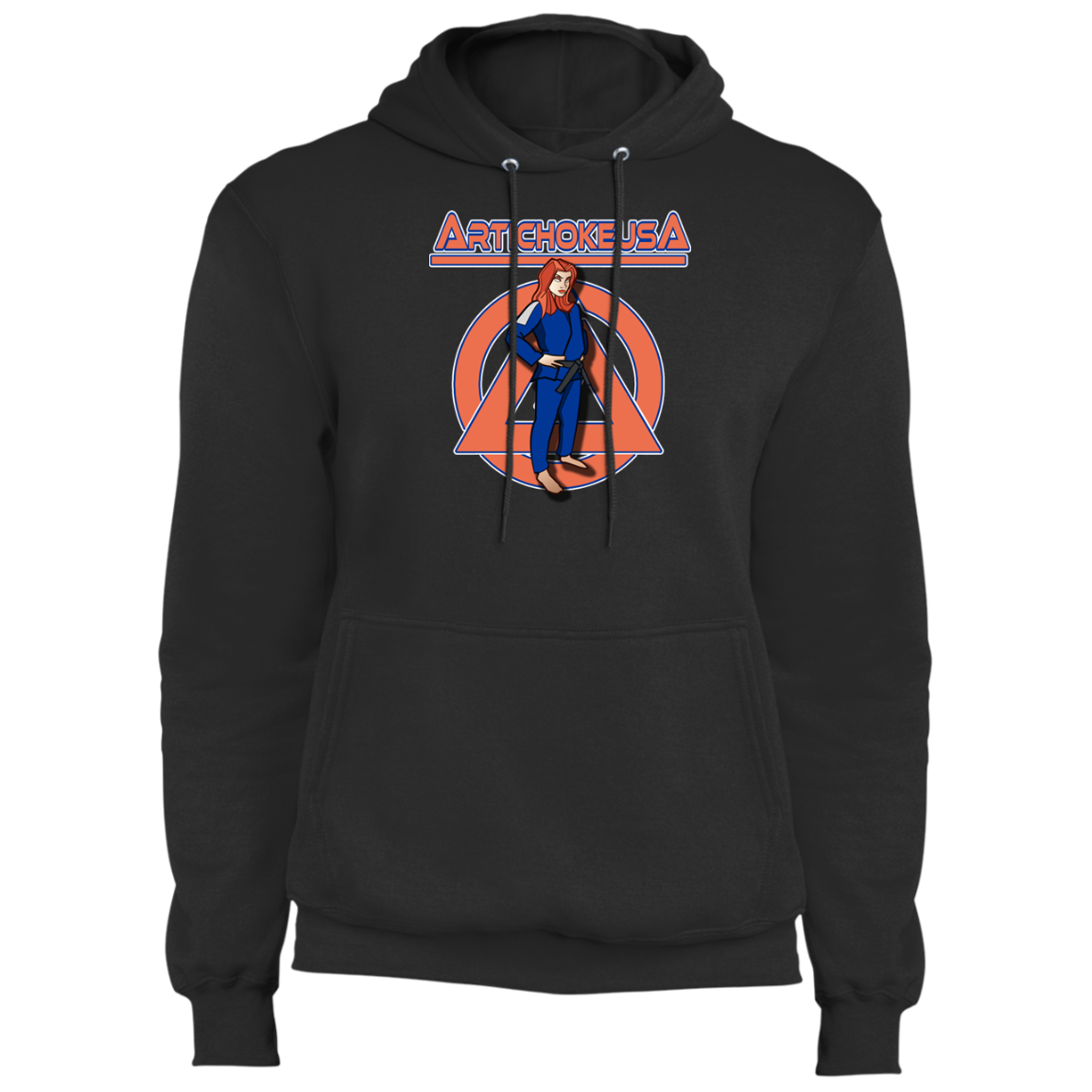 ArtichokeUSA Character and Font design. Let's Create Your Own Team Design Today. Amber. Fleece Pullover Hoodie