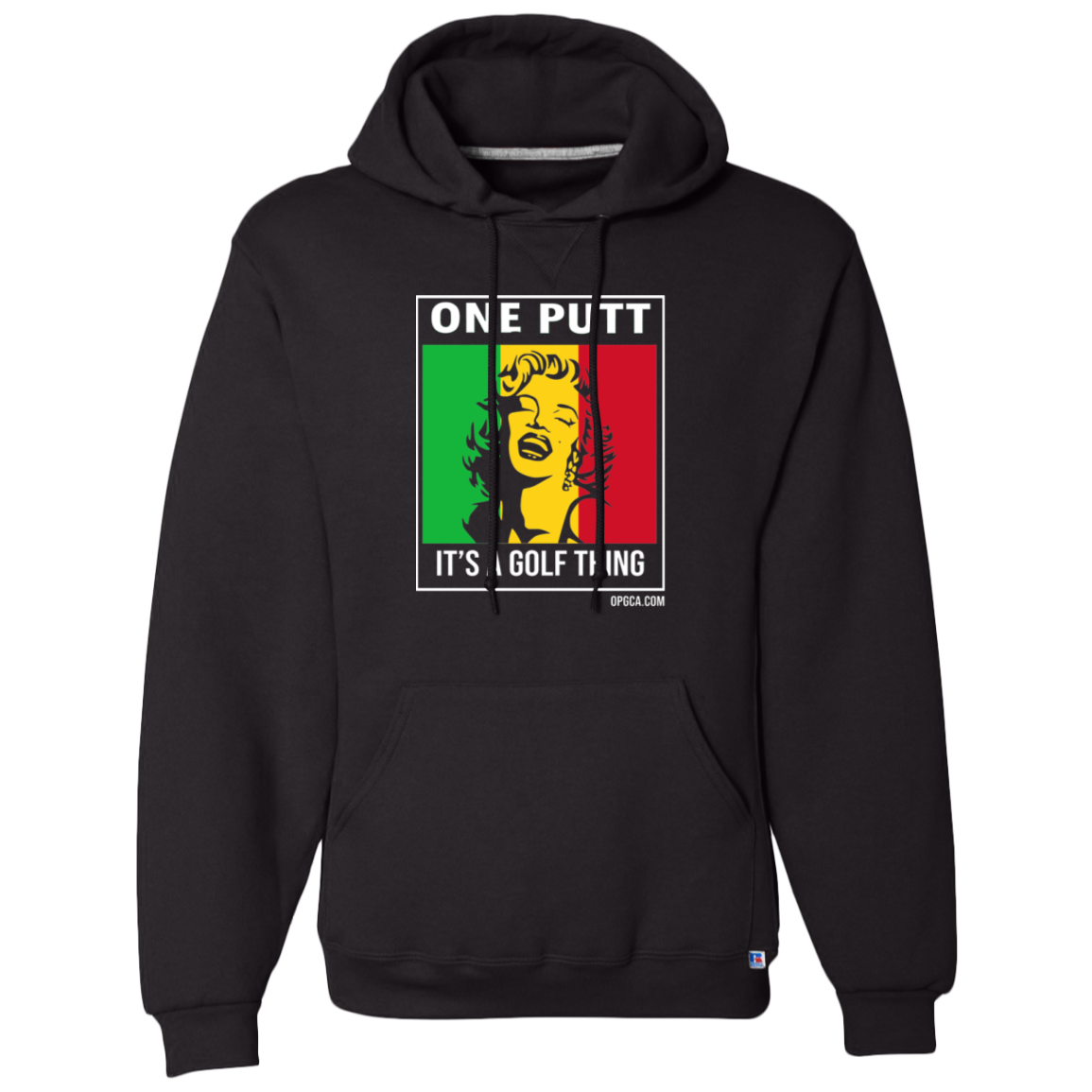 OPG Custom Design #22. One Putt / One Love Parody with Fan Art. Female Edition. Dri-Power Fleece Pullover Hoodie