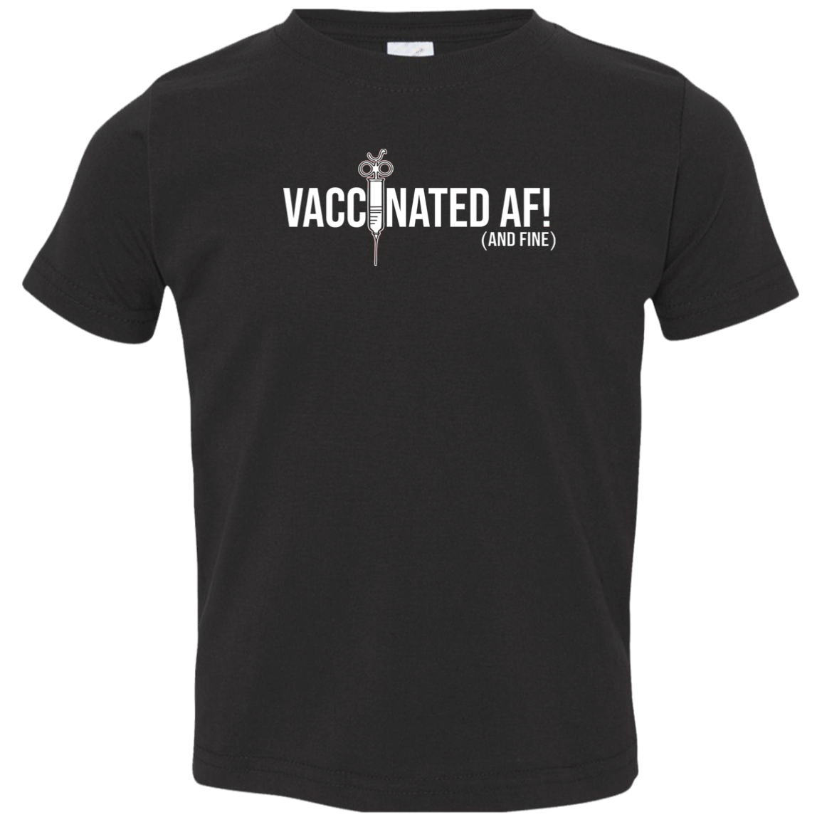 ArtichokeUSA Custom Design. Vaccinated AF (and fine). Toddler Jersey T-Shirt