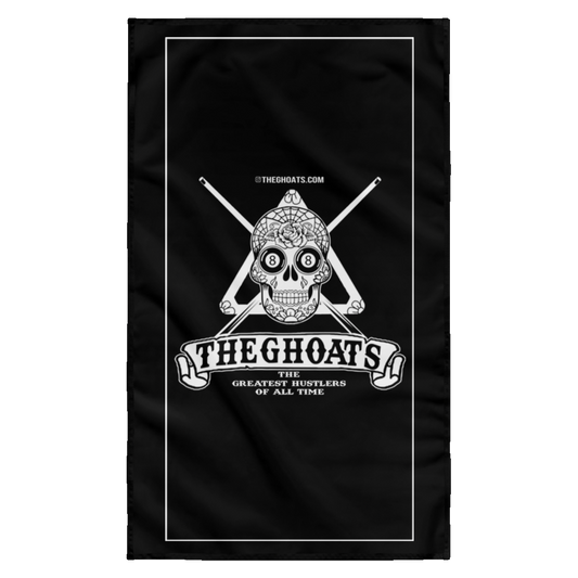 The GHOATS Custom Design #37. Sugar Skull Pool Theme. Wall Flag