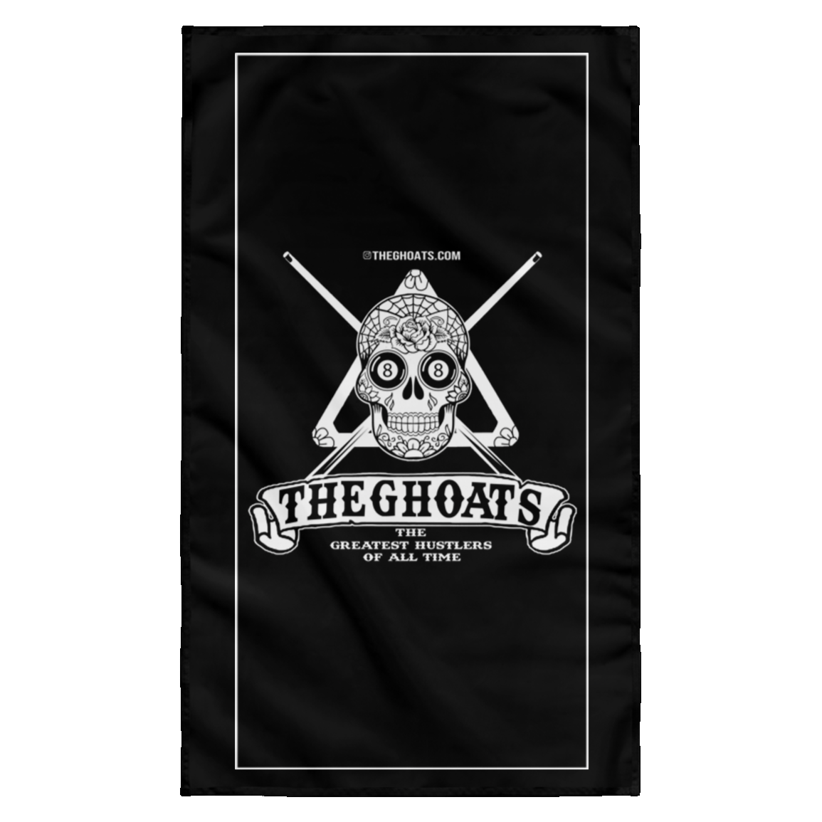 The GHOATS Custom Design #37. Sugar Skull Pool Theme. Wall Flag