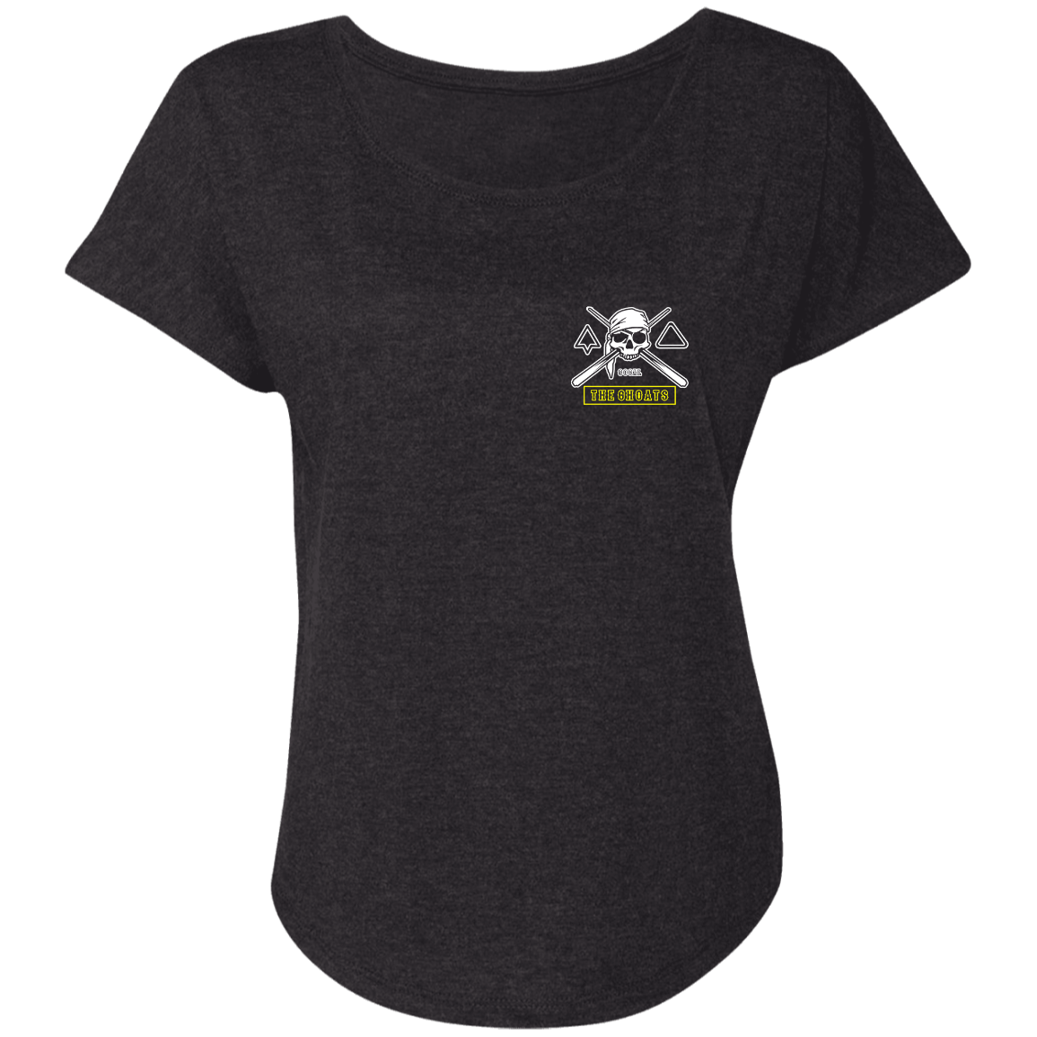 The GHOATS Custom Design. #4 Motorcycle Club Style. Ver 2/2. Ladies' Triblend Dolman Sleeve