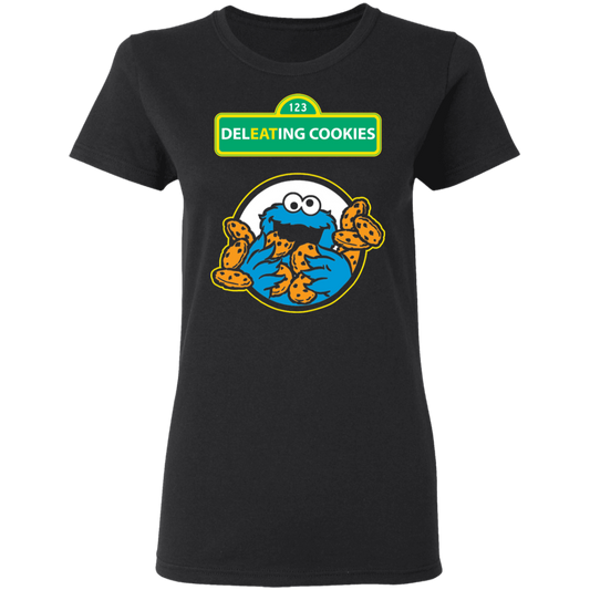ArtichokeUSA Custom Design #55. DelEATing Cookes. IT humor. Cookie Monster Parody. Ladies' Basic 100% Cotton T-Shirt
