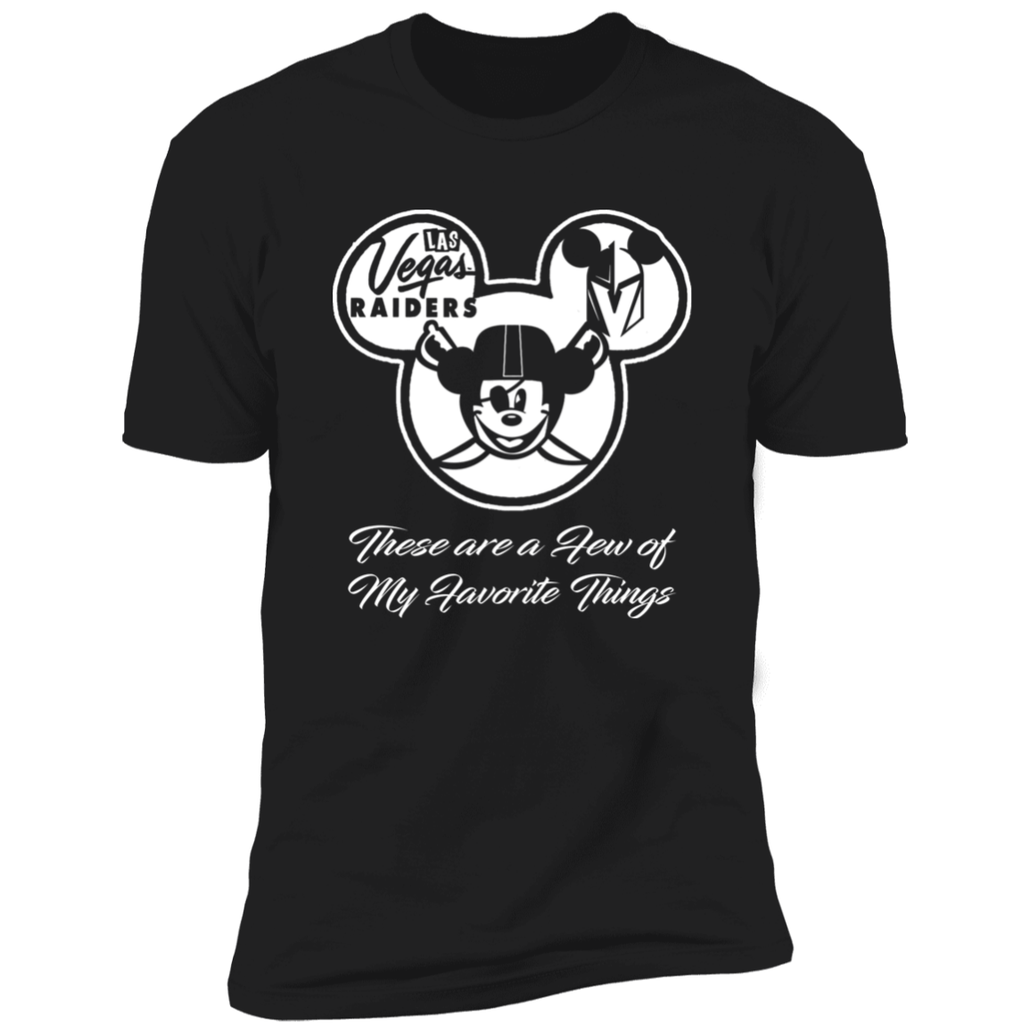 ArtichokeUSA Custom Design. Las Vegas Raiders & Mickey Mouse Mash Up. Fan Art. Parody. Men's Premium Short Sleeve T-Shirt