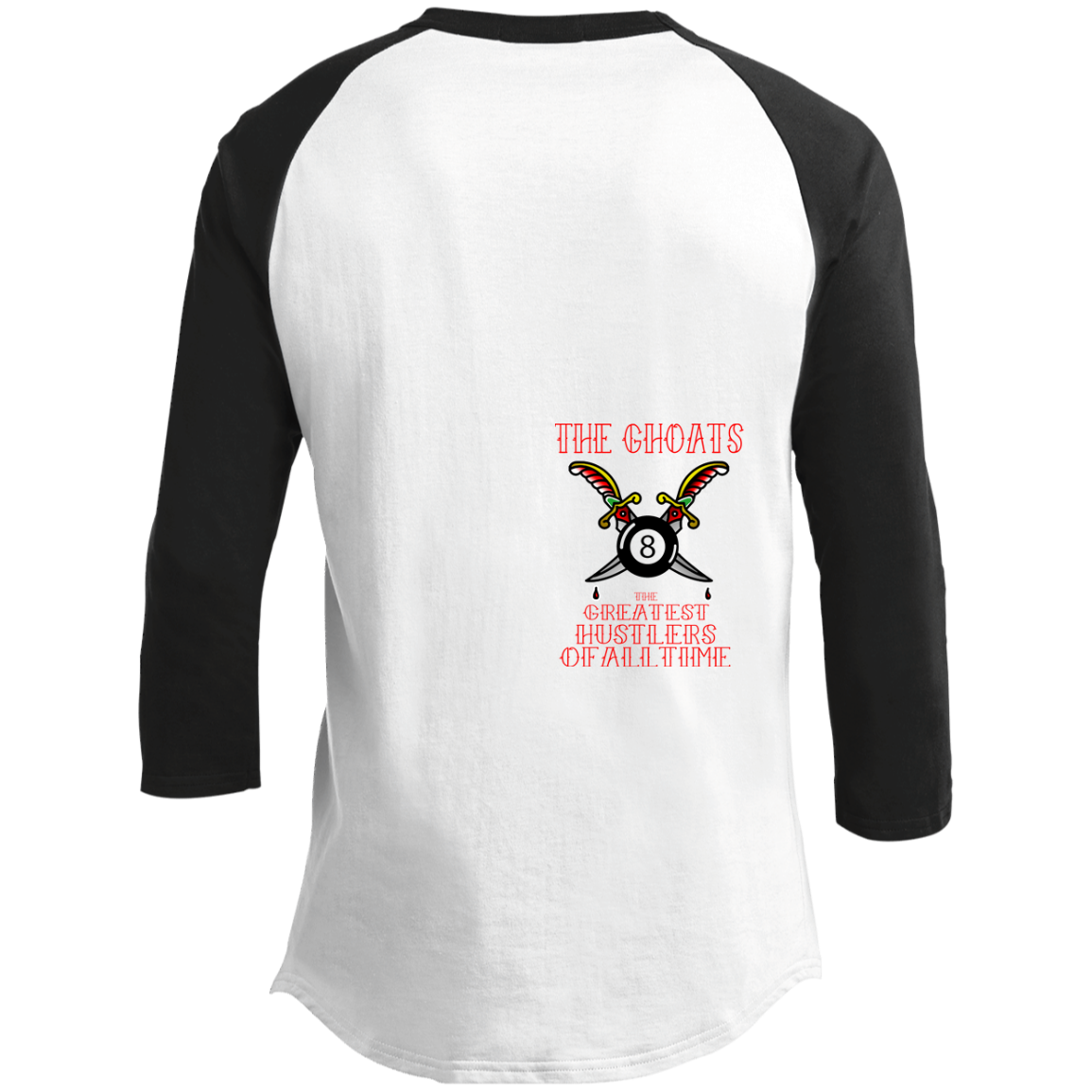 The GHOATS Custom Design #36. Stay Ready Won't Have to Get Ready. Tattoo Style. Ver. 1/2. Youth 3/4 Raglan Sleeve Shirt