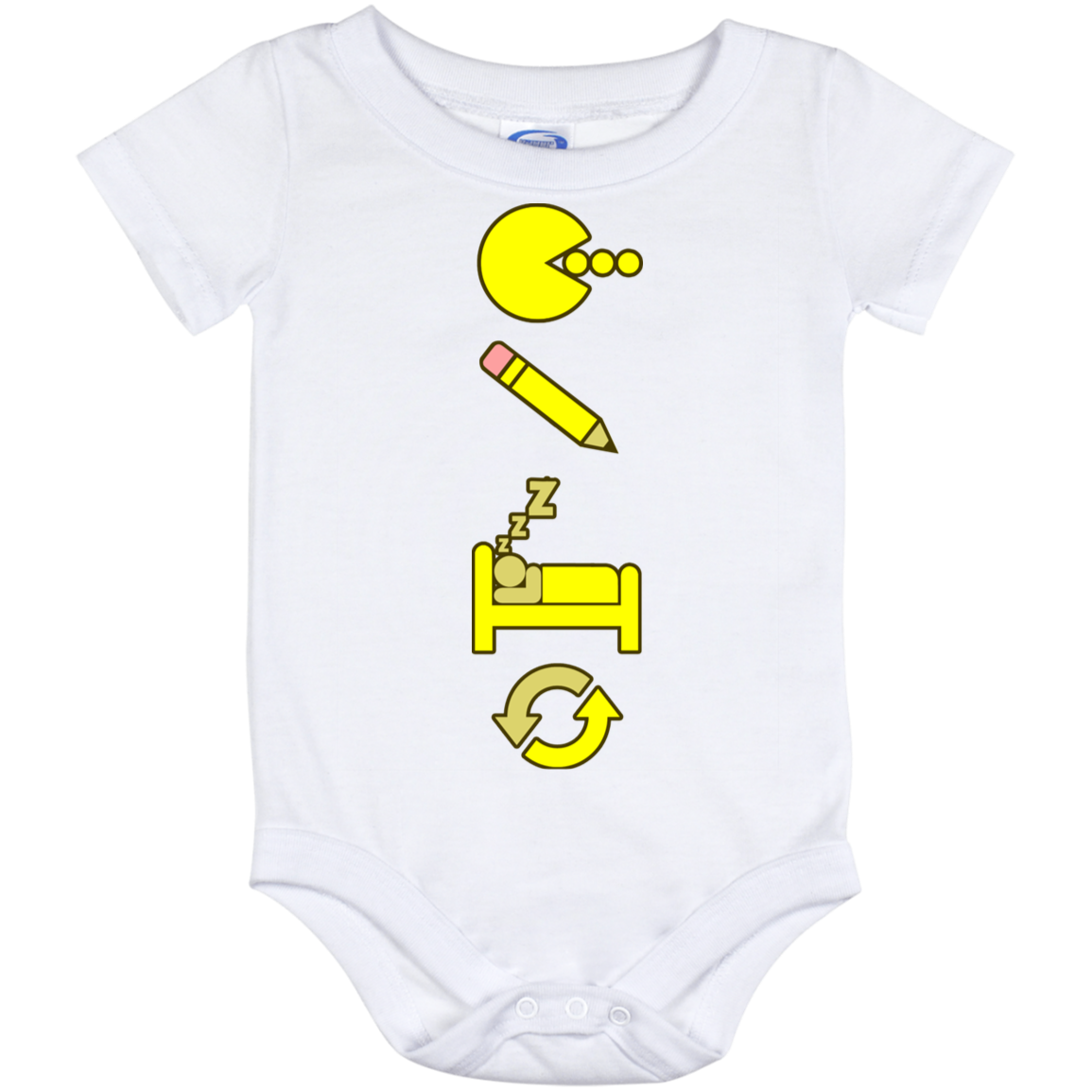 Artichoke Custom Design. Eat. Draw. Sleep. Repeat. Baby Onesie 12 Month