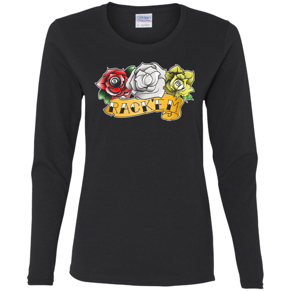 The GHOATS Custom Design. #28 Rack Em' (Ladies only). Ladies' Cotton LS T-Shirt