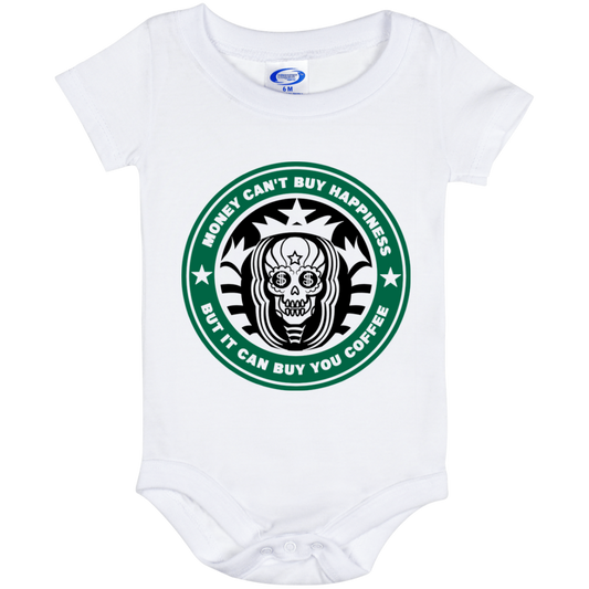 ArtichokeUSA Custom Design. Money Can't Buy Happiness But It Can Buy You Coffee. Baby Onesie 6 Month