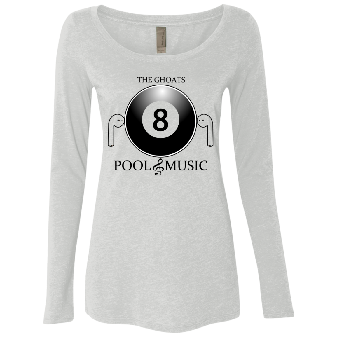 The GHOATS Custom Design. #19 Pool & Music. Ladies' Triblend LS Scoop
