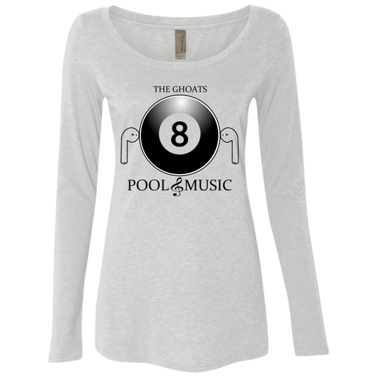 The GHOATS Custom Design. #19 Pool & Music. Ladies' Triblend LS Scoop