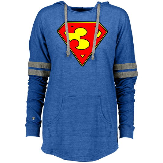 The GHOATS Custom Design. #38 Super 3. APA League. Ladies Hooded Low Key Pullover